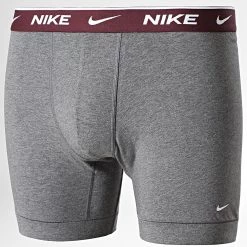 Meilleure affaire 🌟 Lot De 3 Boxers KE1007 Bordeaux Rouge Brique Gris Chiné de Nike 👏 -Tenue De Sport Soldes nike 349496 KE1007 5IW 20221130T151541 04