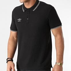 Meilleur prix 👏 Polo Manches Courtes 806450-60 Noir de Umbro 🌟