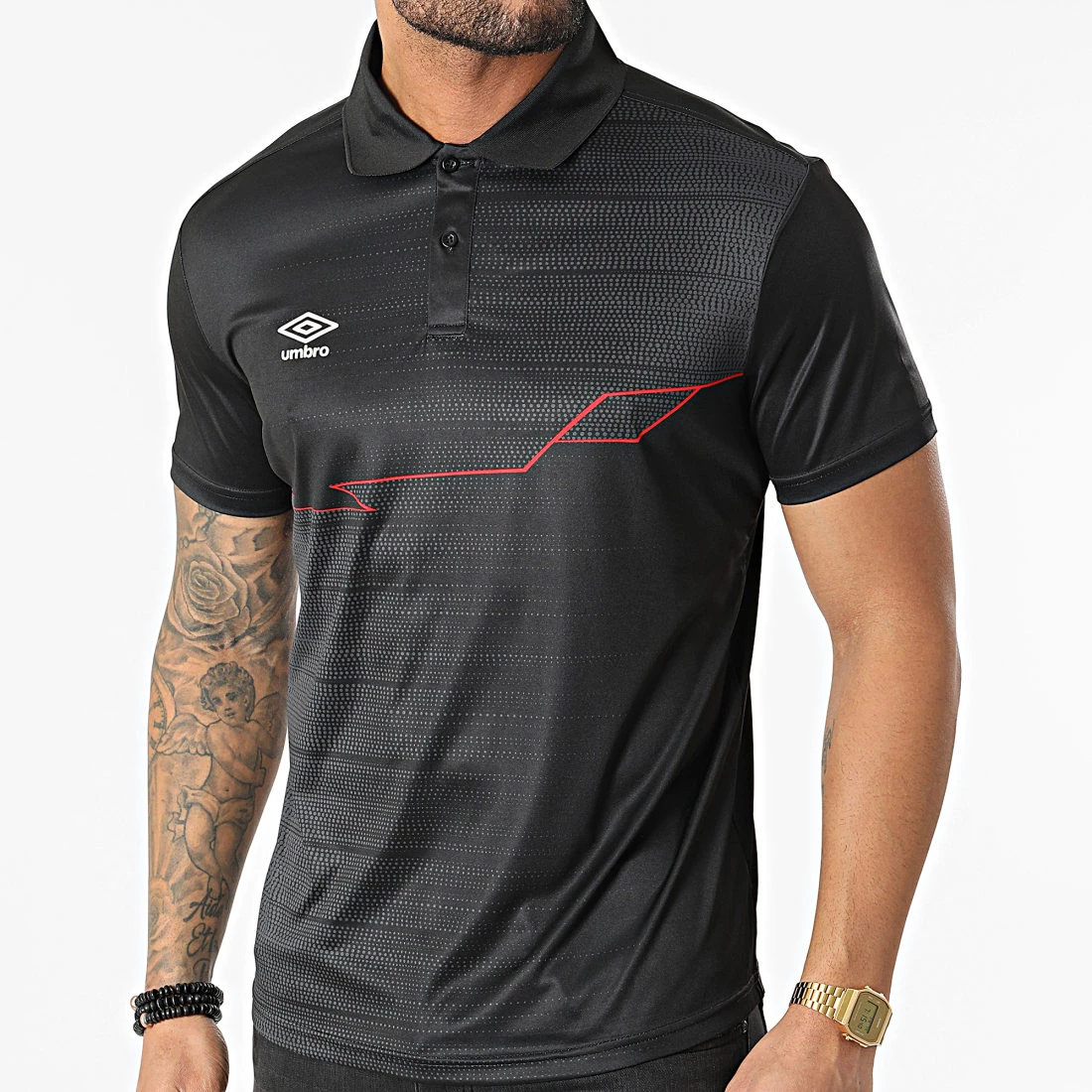 Remise 😉 Polo Manches Courtes 889890-60 Noir de Umbro 🛒 1 Remise 😉 Polo Manches Courtes 889890-60 Noir de Umbro 🛒