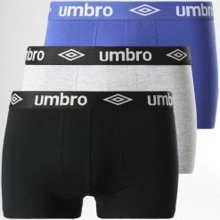Meilleure vente 🤩 Lot De 5 Boxers Sport Noir Bleu Roi Gris Chiné de Umbro 🧨