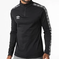 Le moins cher 🔔 Sweat Col Zippé A Bandes 647750-60 Noir de Umbro 🤩
