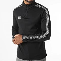 Le moins cher 🔔 Sweat Col Zippé A Bandes 647750-60 Noir de Umbro 🤩 -Tenue De Sport Soldes umbro 330895 647750 60 81 20220811T162058 03