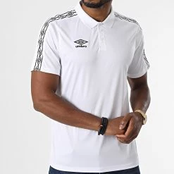 Meilleure vente 😉 Polo Manches Courtes A Bandes 647760-60 Blanc de Umbro 🎉 -Tenue De Sport Soldes umbro 330898 647760 60 32 20220811T161913 03