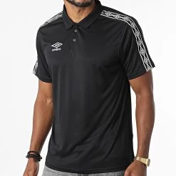 Bon marché 🎉 Polo Manches Courtes A Bandes 647760-60 Noir de Umbro 🎁