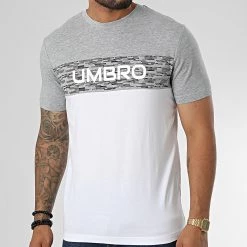 Promo 🔔 Tee 👕 Shirt 908560-60 Blanc Gris Chiné de Umbro 😀