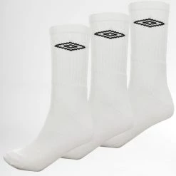 Meilleur prix 🔔 Lot de 3 Paires de Chaussettes De Sport 527440 Blanc de Umbro 👏