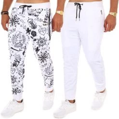 Top 10 🥰 Pantalon Jogging Reversible Marin Blanc de Y et W 🔥