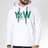 Meilleure vente 🔔 Sweat Capuche Logo Blanc Vert de Y et W 🤩