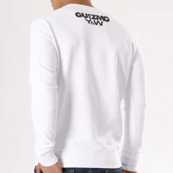Remise 💯 Sweat Crewneck Guizmo Script Blanc de Y et W ✨ -Tenue De Sport Soldes y et w 15490 guizmo swcr script blc 20180712T082201 055