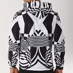 Nouveau ⌛ Veste Zippée Capuche Réversible Echec Et Mat Noir Blanc de Y et W 👍 -Tenue De Sport Soldes y et w 166204 VESTE ECHEC MAT BLK WHT 20190114T164106 05