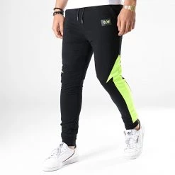 Bon marché 😍 Pantalon de Jogging Réversible Fluo Revers Noir Jaune de Y et W ❤️ -Tenue De Sport Soldes y et w 181130 JOGGING FLUO REVERS BLACK FLUO 20190507T154616 03