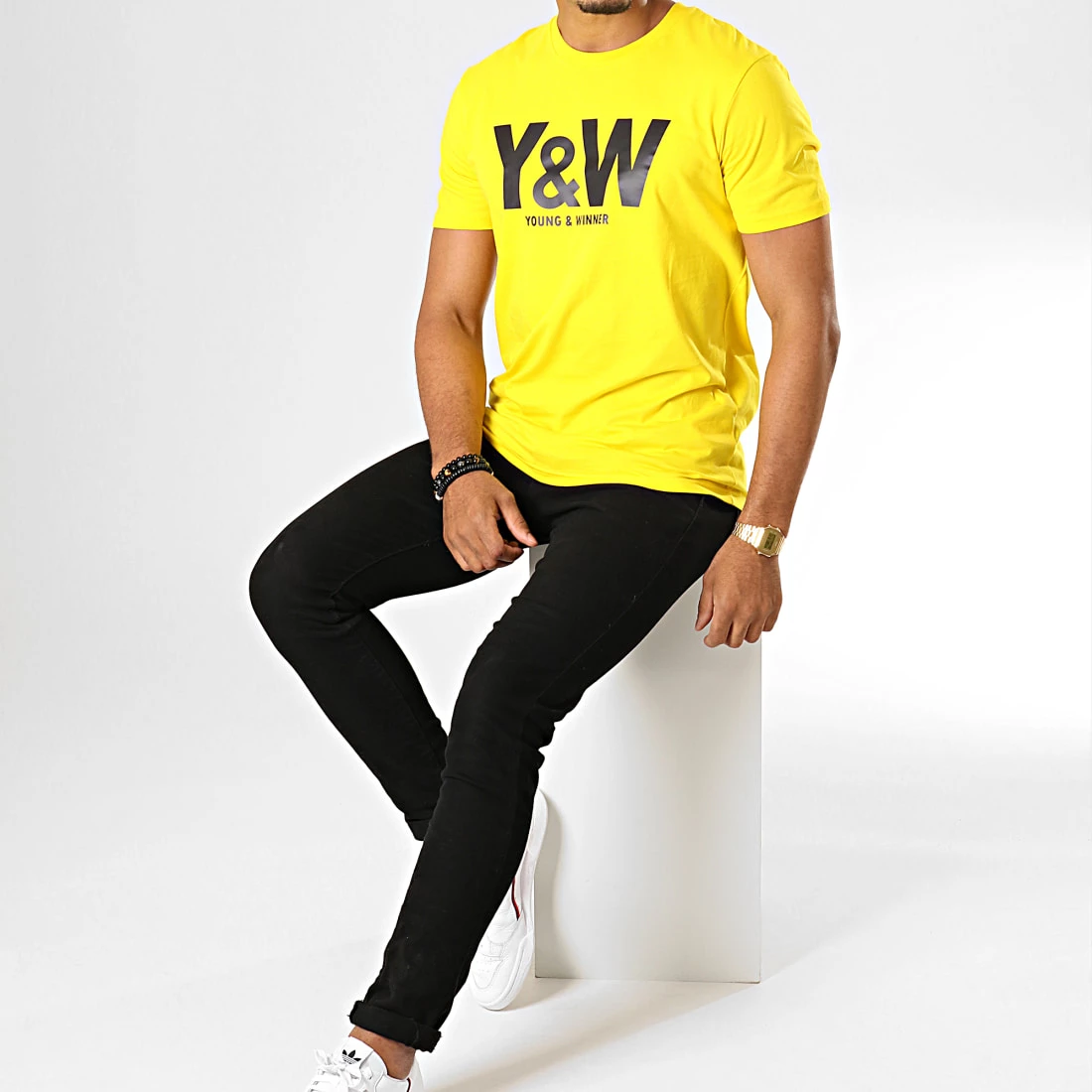 Top 10 🤩 Tee 👚 Shirt Logo Jaune Noir de Y et W 💯 2 Top 10 🤩 Tee 👚 Shirt Logo Jaune Noir de Y et W 💯 – Image 2