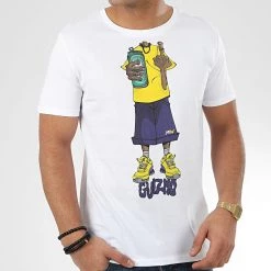 Tout neuf 😍 Tee 👚 Shirt Character Blanc Jaune de Y et W 😉 -Tenue De Sport Soldes y et w 207230 GUIZMO TS CHARACTER BLCJAU 20191220T110436 03