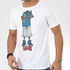 Acheter 🥰 Tee 👚 Shirt Character Blanc Bleu de Y et W 🌟