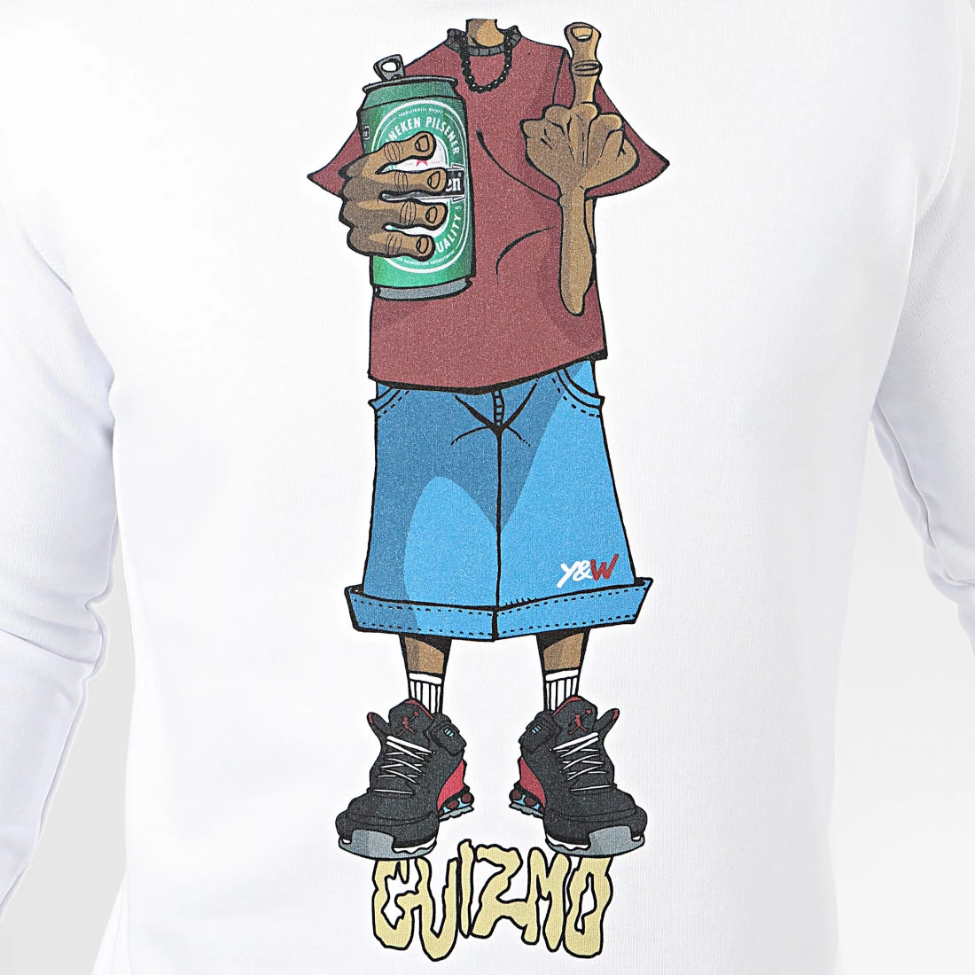 Top 10 😍 Sweat Crewneck Character Blanc Bordeaux de Y et W ⌛ 2 Top 10 😍 Sweat Crewneck Character Blanc Bordeaux de Y et W ⌛ – Image 2