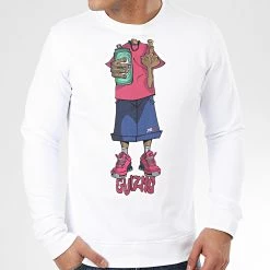 Vente flash 🔥 Sweat Crewneck Character Blanc Rouge de Y et W 😍
