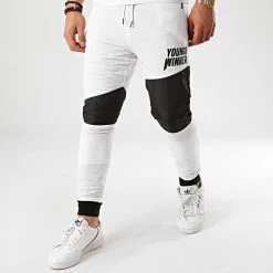 Meilleure vente 😀 Pantalon Jogging Réversible Motor Noir Blanc de Y et W ⭐ -Tenue De Sport Soldes y et w 214910 BAS JOGGING MOTOR BLK WHT 20200306T102929 04