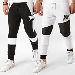 Meilleure vente 😀 Pantalon Jogging Réversible Motor Noir Blanc de Y et W ⭐