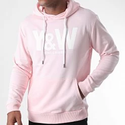 Vente flash 🔔 Sweat Capuche Logo Rose Blanc de Y et W ✨