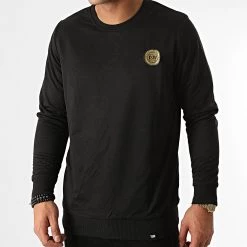 Offres 😍 Sweat Crewneck Réversible Barok Noir Orange Renaissance Doré de Y et W 🤩 -Tenue De Sport Soldes y et w 235961 SWEATER BAROK BLK GOLD 20201027T132305 05