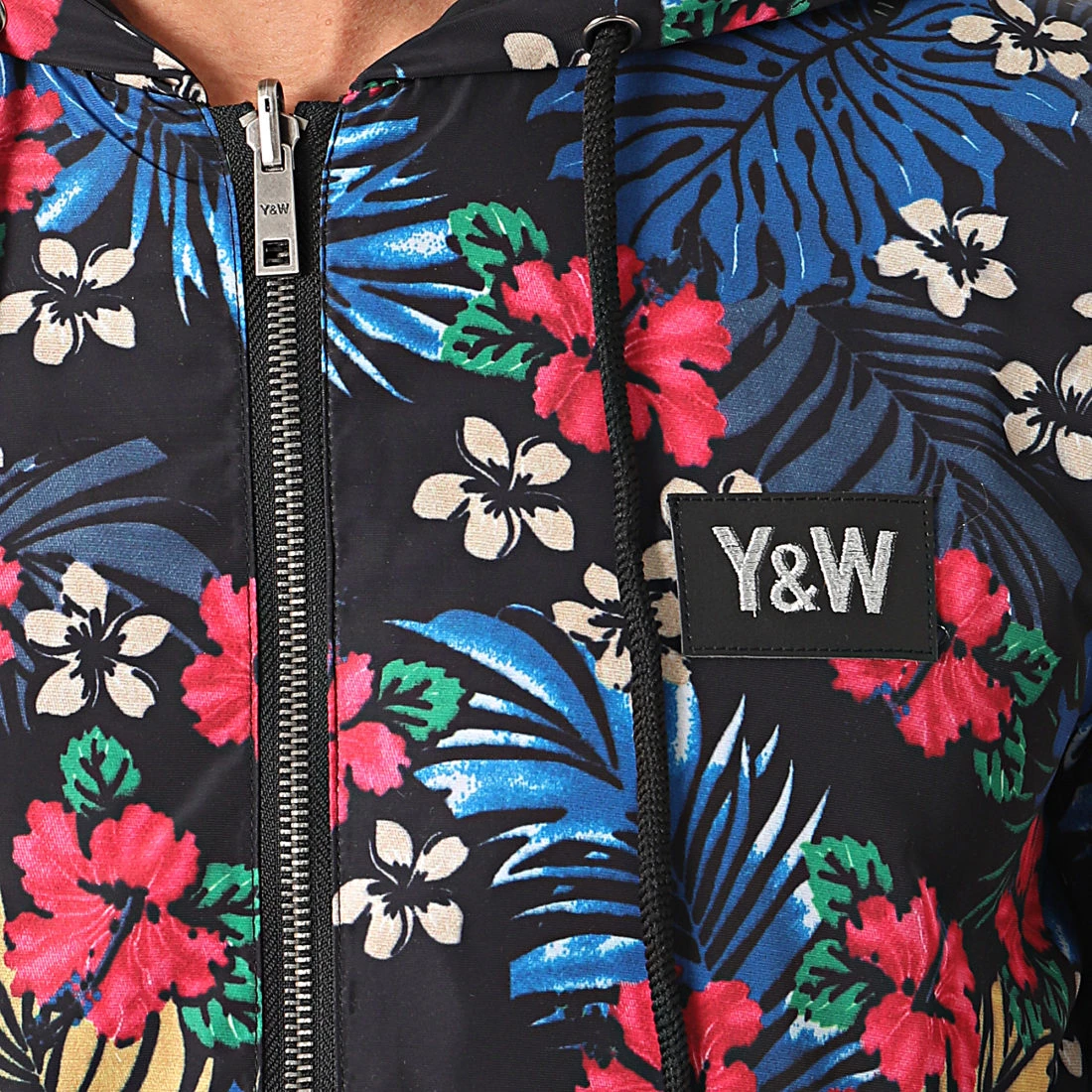 Tout neuf 🔔 Veste Zippée Capuche Réversible Flower Noir Rose Bleu Roi Floral de Y et W 🎁 2 Tout neuf 🔔 Veste Zippée Capuche Réversible Flower Noir Rose Bleu Roi Floral de Y et W 🎁 – Image 2