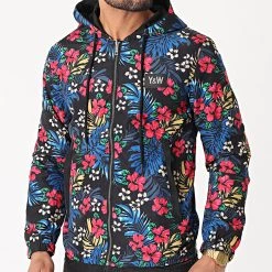 Tout neuf 🔔 Veste Zippée Capuche Réversible Flower Noir Rose Bleu Roi Floral de Y et W 🎁 7 Tout neuf 🔔 Veste Zippée Capuche Réversible Flower Noir Rose Bleu Roi Floral de Y et W 🎁 -Tenue De Sport Soldes y et w 253211 VESTES FLOWER BLACK FLOWER 20210302T163156 03