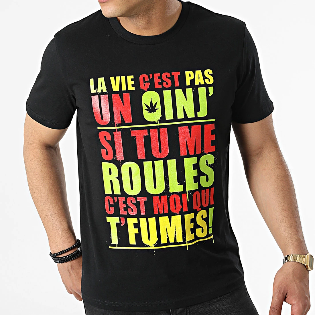 Le moins cher 🌟 Tee 👕 Shirt Guizmo Oinj Noir Rasta de Y et W 👍 3 Le moins cher 🌟 Tee 👕 Shirt Guizmo Oinj Noir Rasta de Y et W 👍 – Image 3