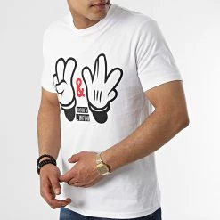 Sortie ⭐ Tee 👕 Shirt Y et W Mick Blanc 🎉 -Tenue De Sport Soldes y et w 26361 YW TS MICK BLC 20220415T095239 03