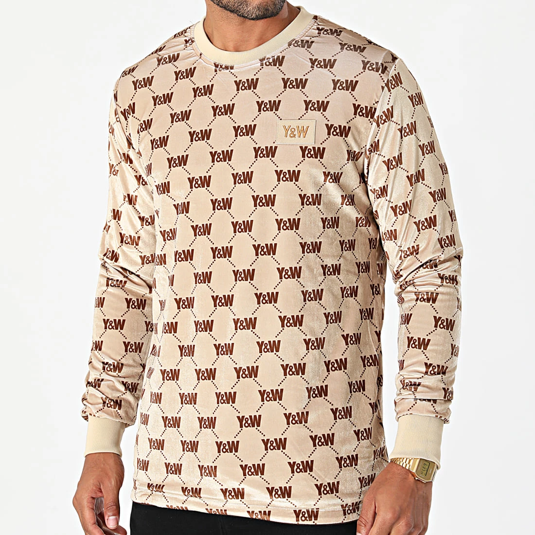 Sortie 🎁 Sweat Crewneck Réversible Marron Beige de Y et W 🔔 6 Sortie 🎁 Sweat Crewneck Réversible Marron Beige de Y et W 🔔 – Image 6