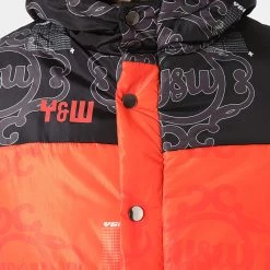 Bon marché 🎉 Doudoune Capuche Longue Réversible Noir Orange de Y et W 🎁 -Tenue De Sport Soldes y et w 281832 DOUDOUNE LONGUE REVERSIBLE BLACK 20210901T162635 03