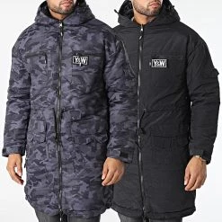 Le moins cher â Parka Réversible Noir Gris Anthracite Camouflage de Y et W â