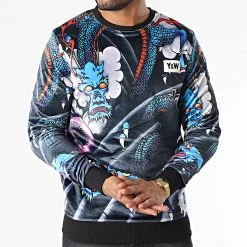Coupon ✔️ Sweat Crewneck Réversible Dragon Noir de Y et W ✔️ -Tenue De Sport Soldes y et w 345054 SWEATER DRAGON BLACK 20221028T155922 03