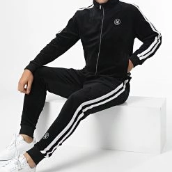 Top 10 😀 Ensemble De Survetement A Bandes League Noir de Y et W 💯