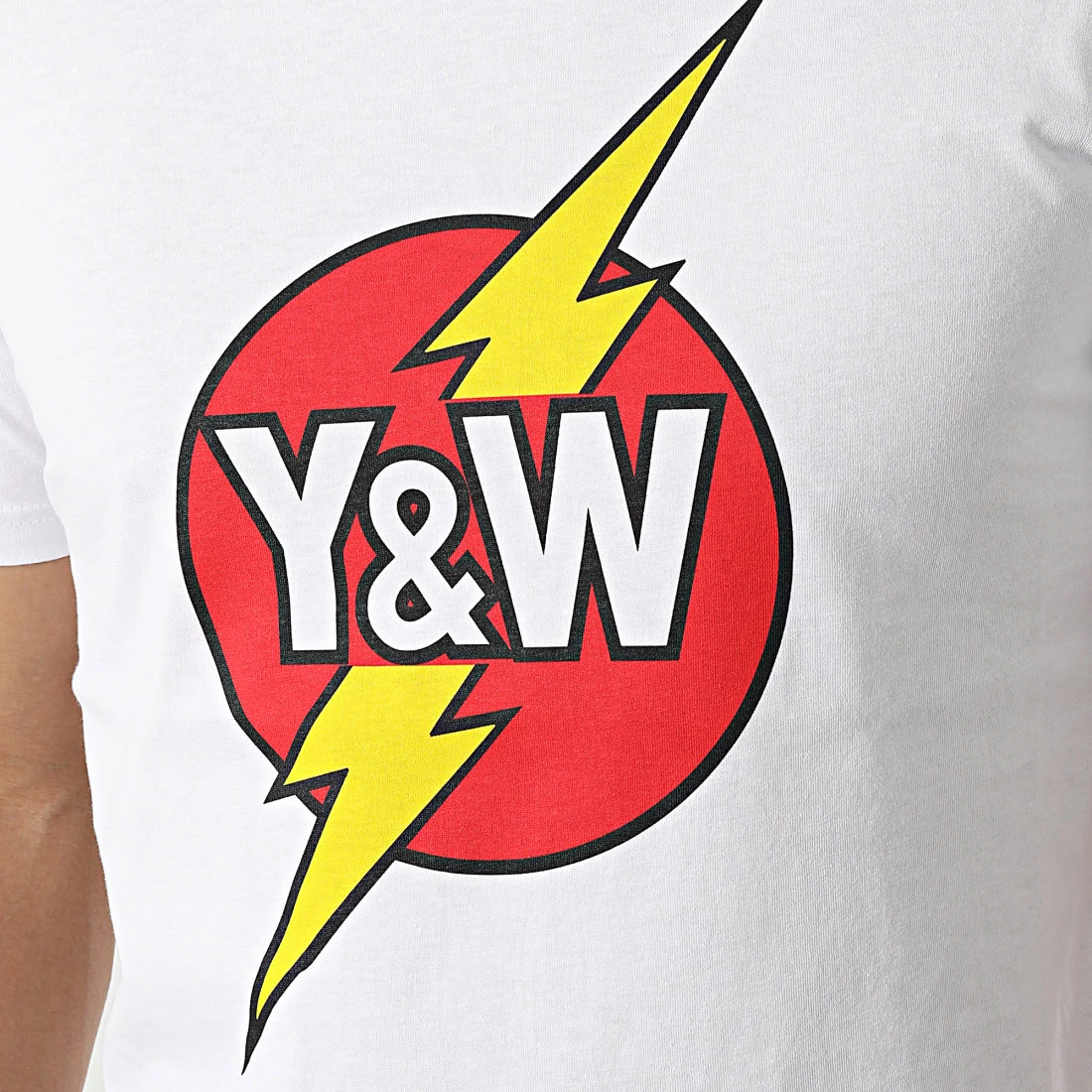 Budget 🎁 Tee 👚 Shirt Y et W Lightning Blanc 👍 2 Budget 🎁 Tee 👚 Shirt Y et W Lightning Blanc 👍 – Image 2