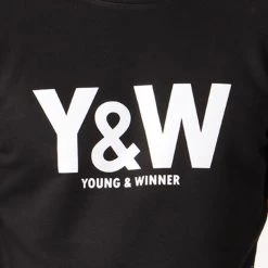 Bon marché 👍 Sweat Crewneck Classic Logo Noir de Y et W ⌛ -Tenue De Sport Soldes y et w 40800 yw swcr cllogo noi 20180820T082134 033