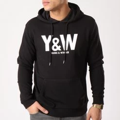 Grosses soldes 😉 Sweat Capuche Classic Logo Noir de Y et W 🧨